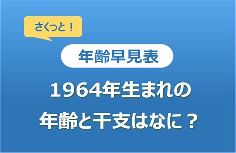 1964 干支|1964年（昭和39年）生まれ～年齢・干支・学歴・厄年早見表